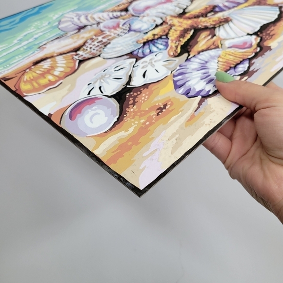 Shells Paint by Number Finished Acrylic Painting Finished 14 by 11 - Picture 4 of 17